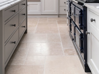 Interior natural stone flooring kitchen