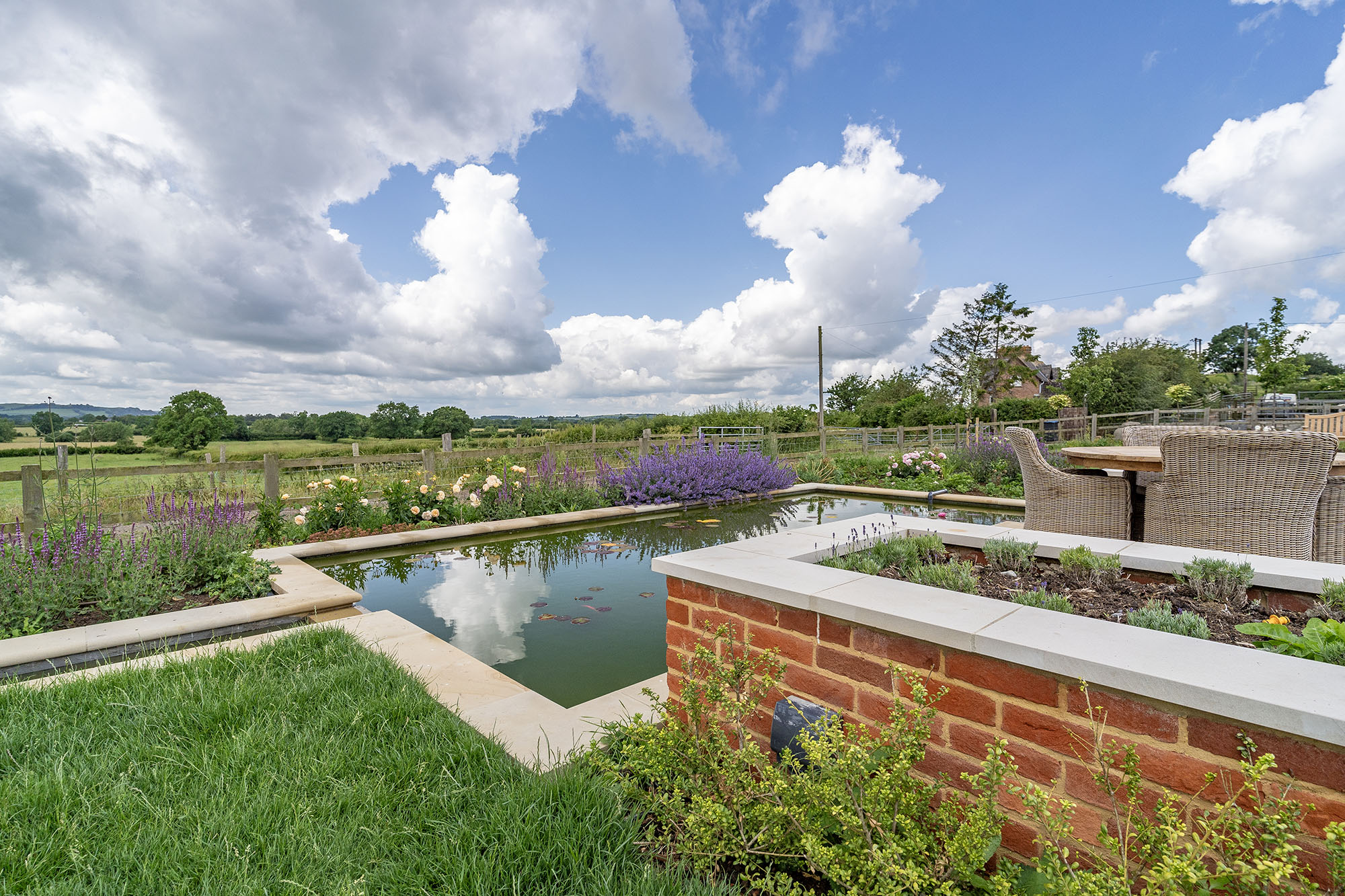 Raised Flower Bed with Milton Sandstone Coping